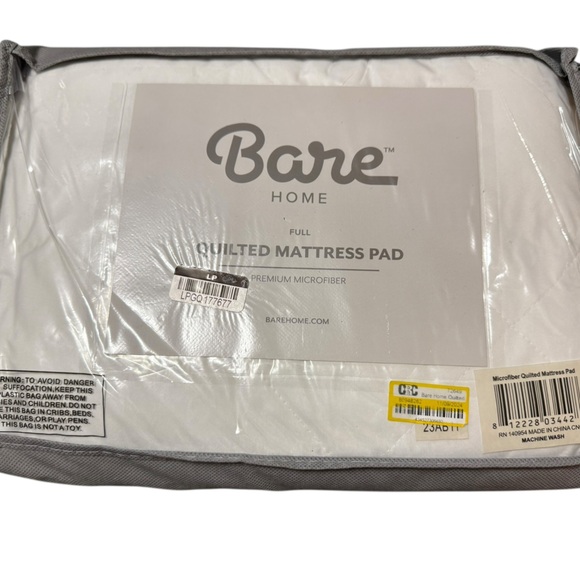 Bare Home Other - Bare Home Full Quilted Mattress Pad - White
